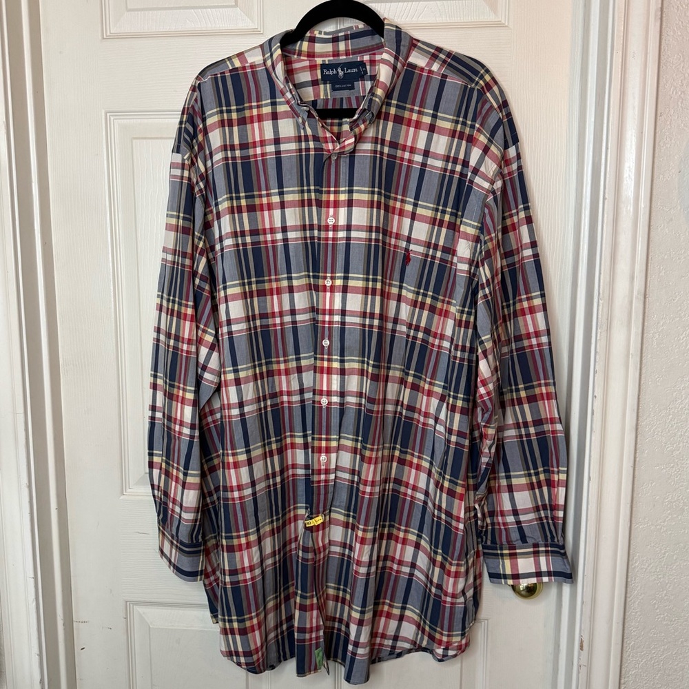 Vintage @Y2K Ralph Lauren Plaid Button Down Men’s Shirt 3XLT